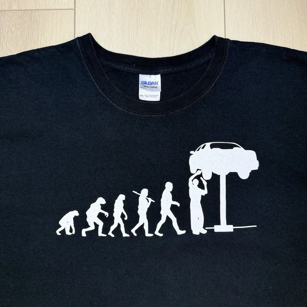 Gildan Mechanic Evolution T Shirt Mens 3XL‎ Black Auto Repair Graphic Tee Funny